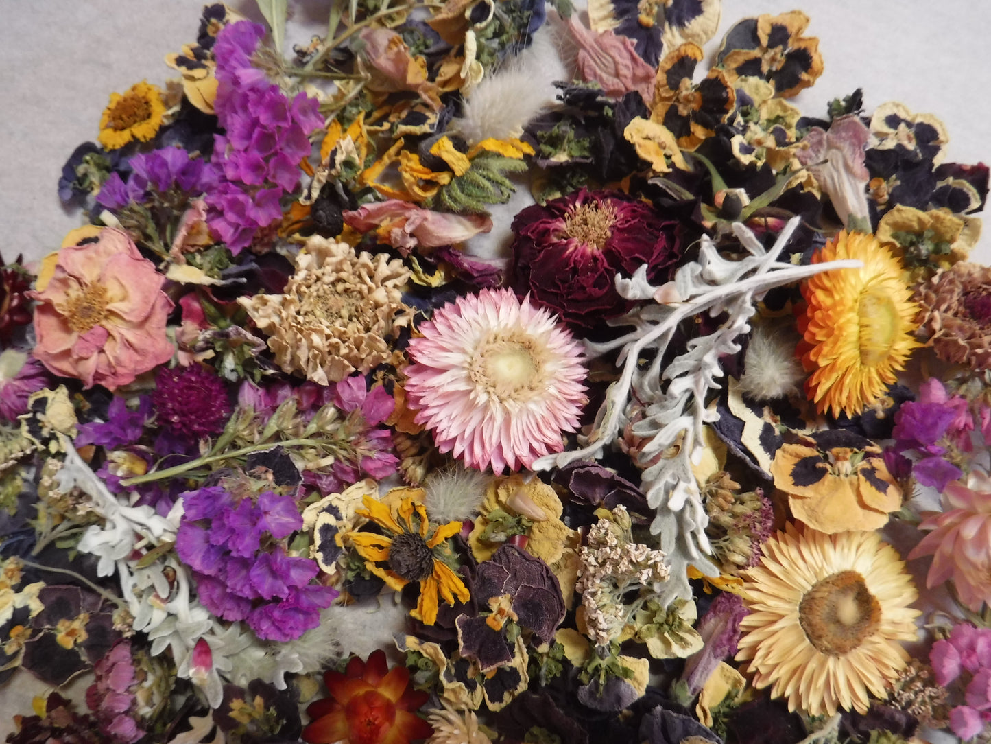 2 Cups - 10 Cups Loose Dried Flower Mix, Wedding Table Decoration